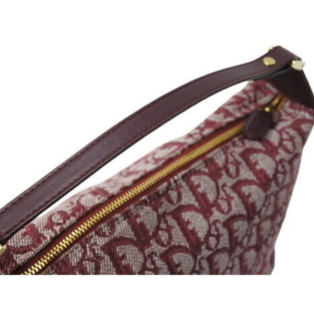 Christian Dior Trotter Shoulder Bag Handbag Bordeaux Purple Canvas - Picture 6 of 8